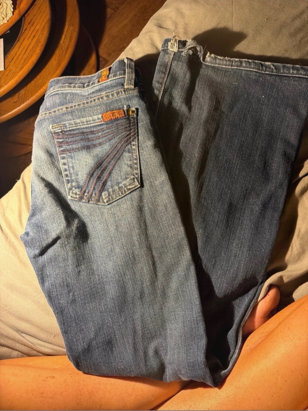 7 For All Mankind Women's Light Blue Flare Jeans